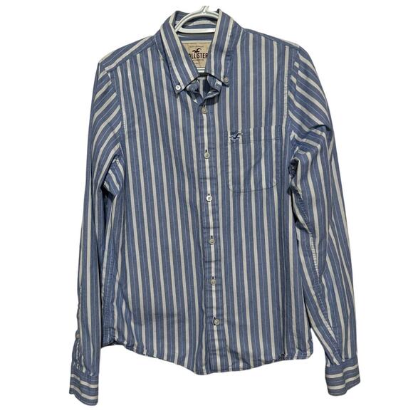 Hollister Other - Hollister California Men's Blue White Striped Long Sleeve Button Up Shirt Size L